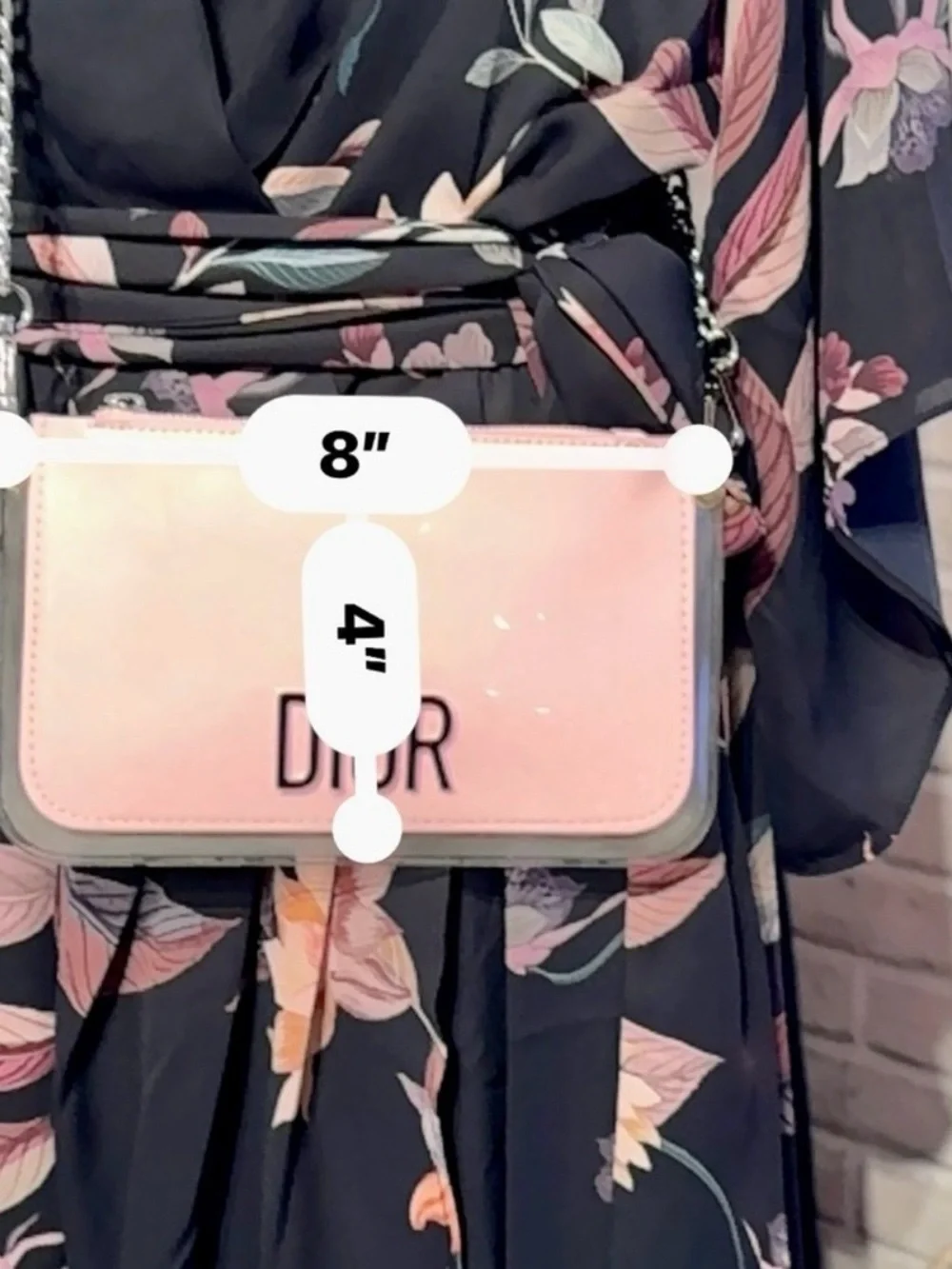 Dior Blush Pink Patent Crossbody Bag Silver Chain Beauty VIP - Picture 8 of 8